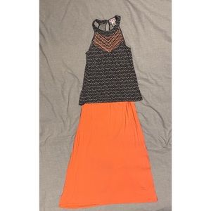 2 items- tank top and maxi skirt